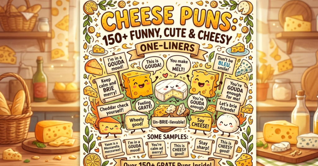 Cheese Puns: 150+ Funny, Cute & Cheesy One-Liners