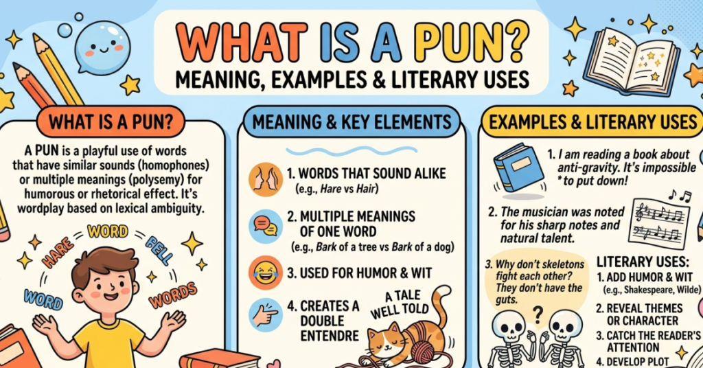 What Is a Pun? Meaning, Examples & Literary Uses