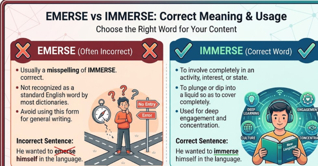 Emerse vs Immerse: Correct Meaning & Usage