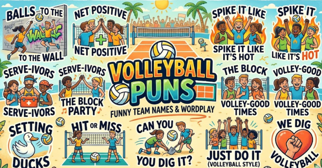 Volleyball Puns: Funny Team Names & Wordplay