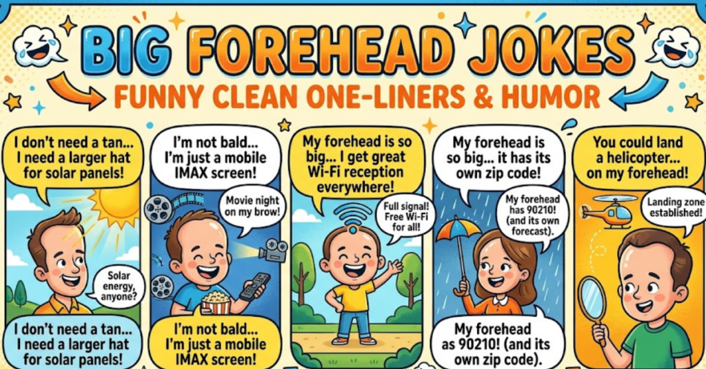 Big Forehead Jokes: Funny Clean One-Liners & Humor