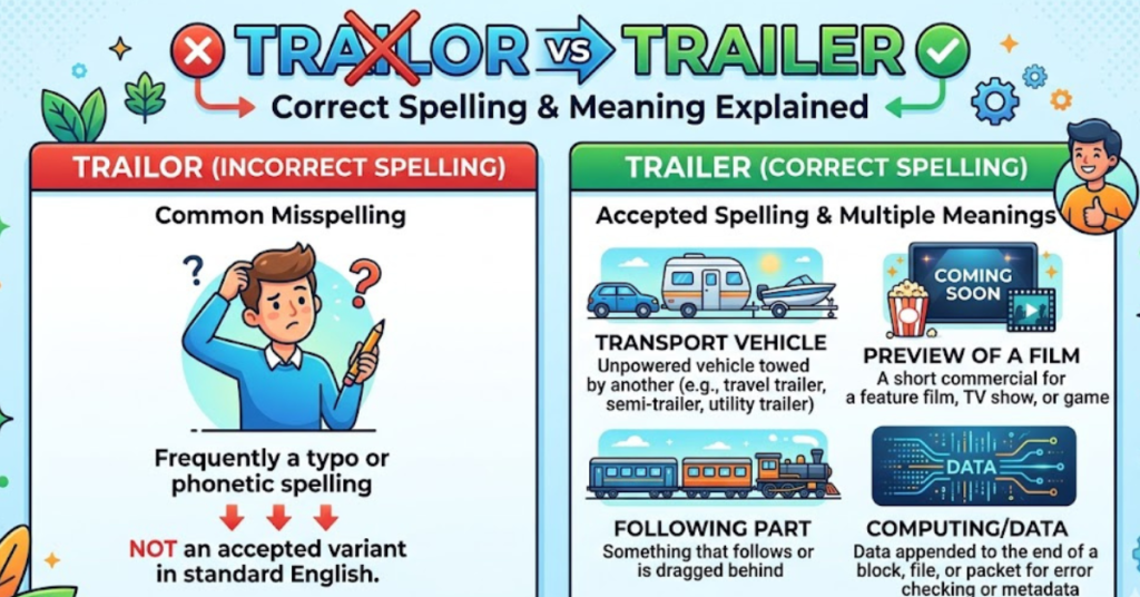 Trailor vs Trailer: Correct Spelling & Meaning Explained