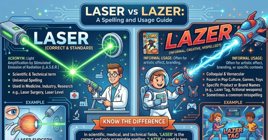 Laser vs Lazer: Correct Spelling & Meaning