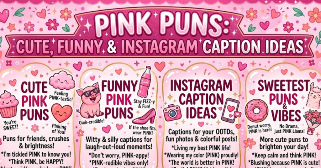 Pink Puns: Cute, Funny & Instagram Caption Ideas