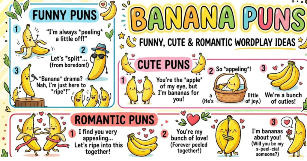 Banana Puns: Funny, Cute & Romantic Wordplay Ideas