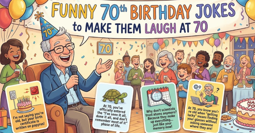 Funny 70th Birthday Jokes to Make Them Laugh at 70